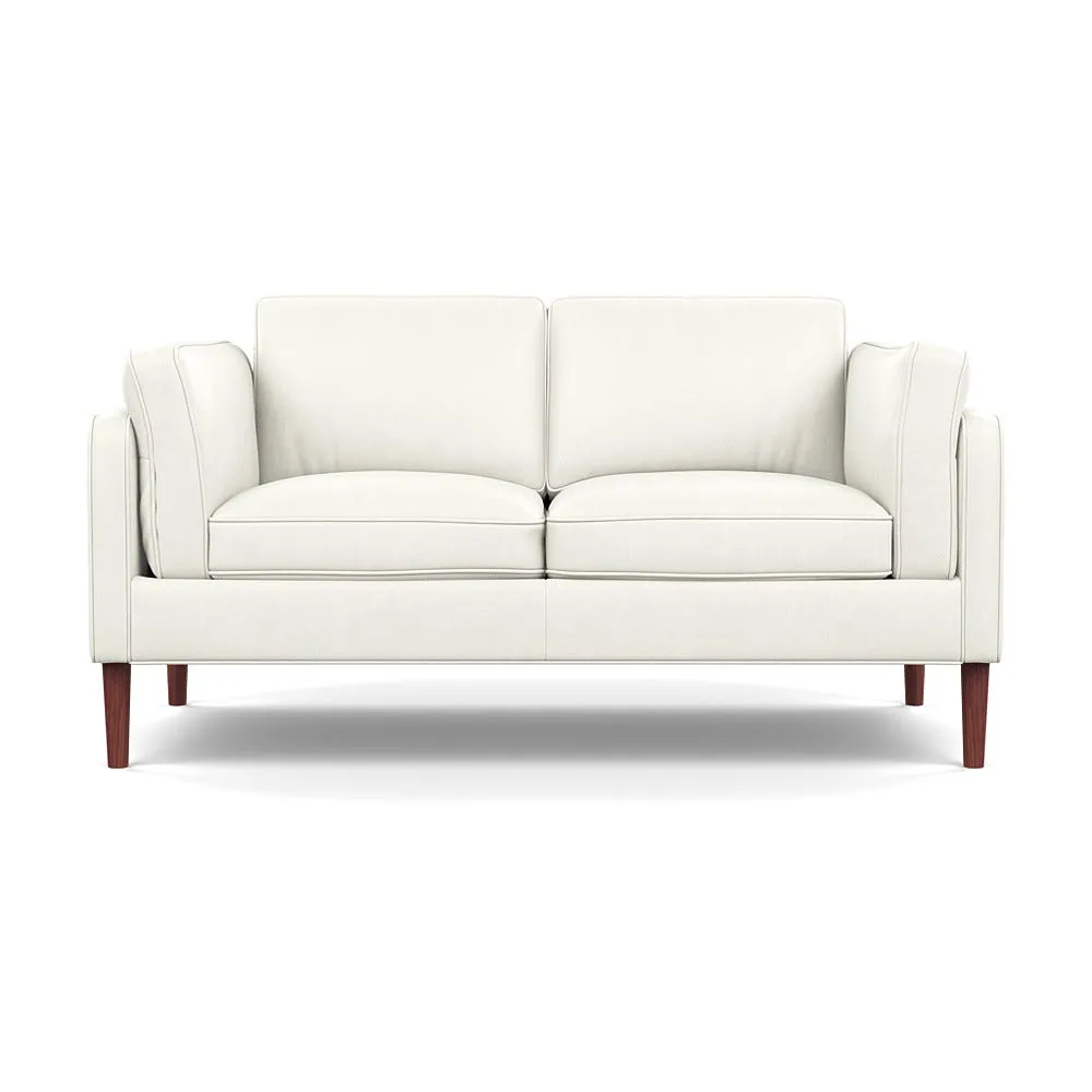 Heal's Sonno 2 Seater Sofa Linea Leather White 634 Walnut Feet 1