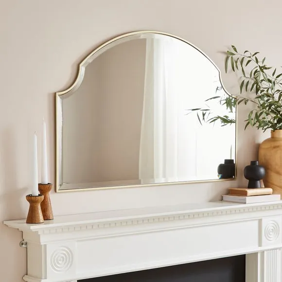 Safi Bevelled Arch Overmantel Wall Mirror