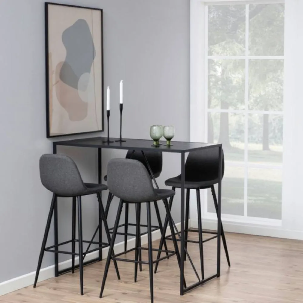 netfurniture Belgravia Black Metal Bar Table with Black Ash Top 3