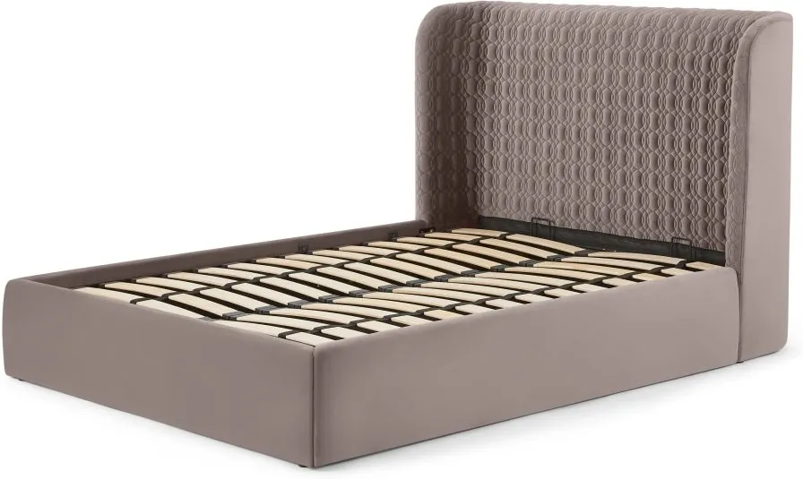 Tandy King Size Ottoman Storage Bed, Soft Mauve Velvet