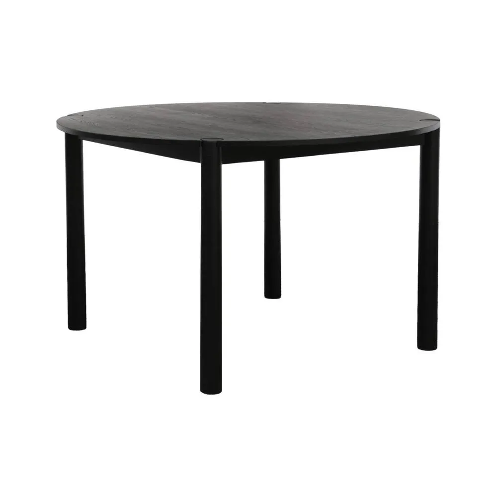 sweeek Round rubberwood dining table Ø120cm seats 4 in Black 2
