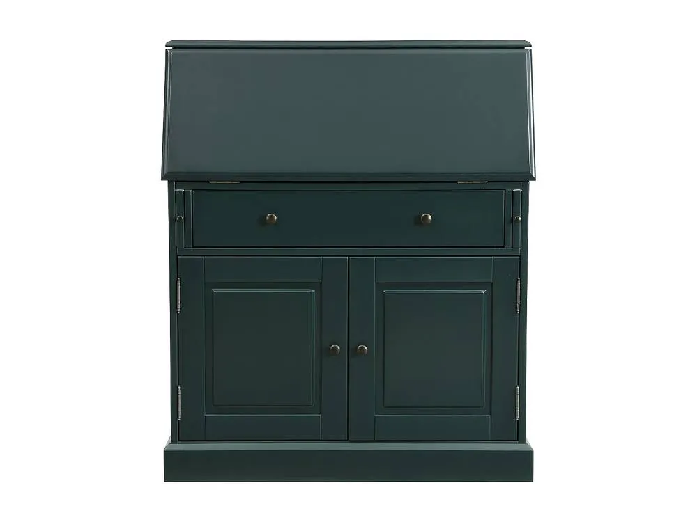 Vente-unique Writing Bureau In Pine & MDF - Dark Green - CLEORE 2