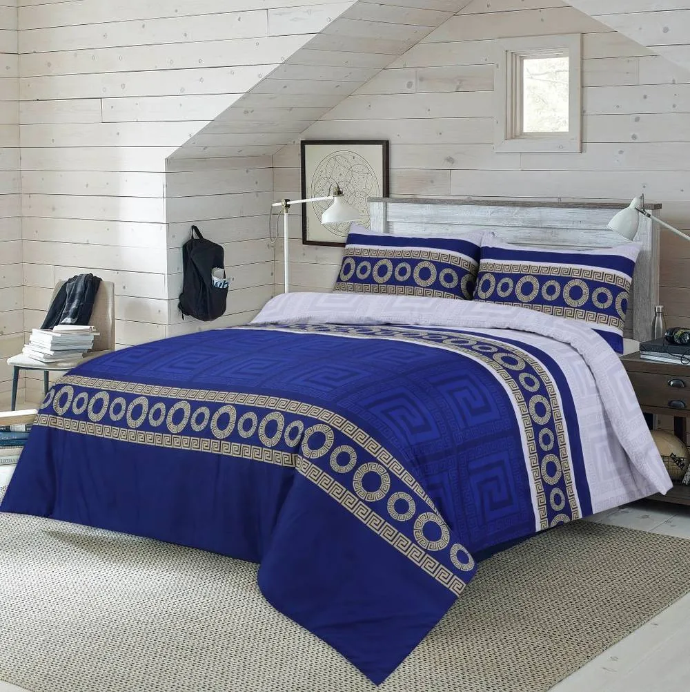 Homes-Linen 4 Piece Oscar Bedding Set Microfiber Duvet Cover Fitted Sheet Set