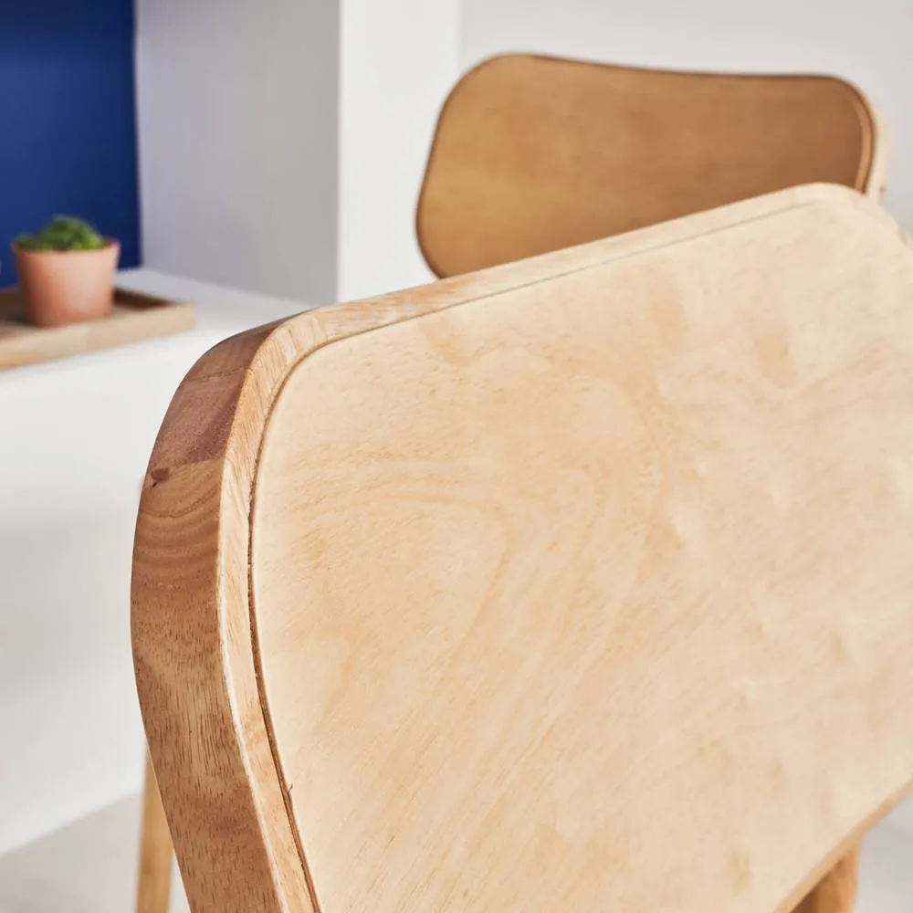 sweeek Pair of hevea wood chairs in Brown 6