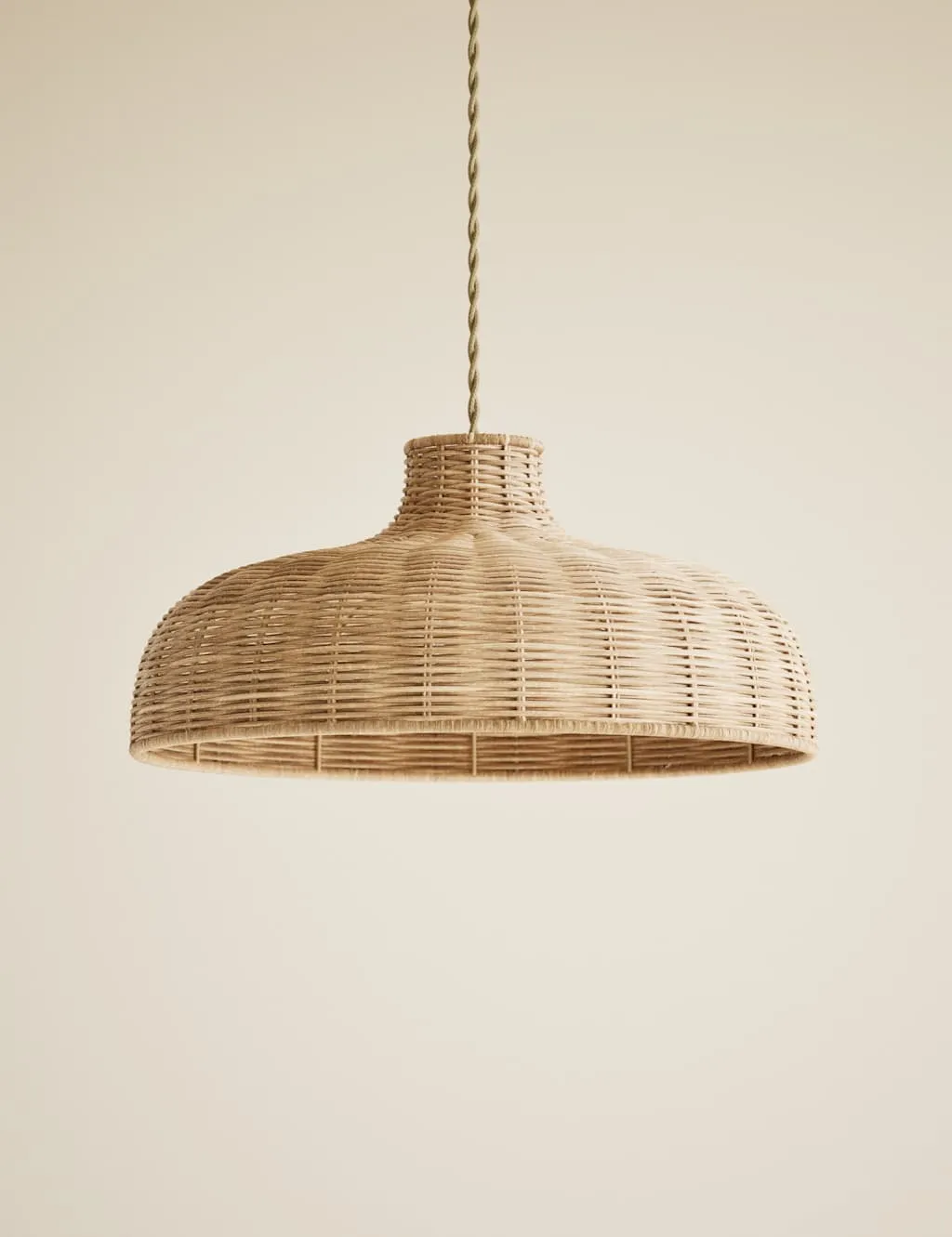 M&S Rattan Easy Fit Ceiling Lamp Shade Light Brown