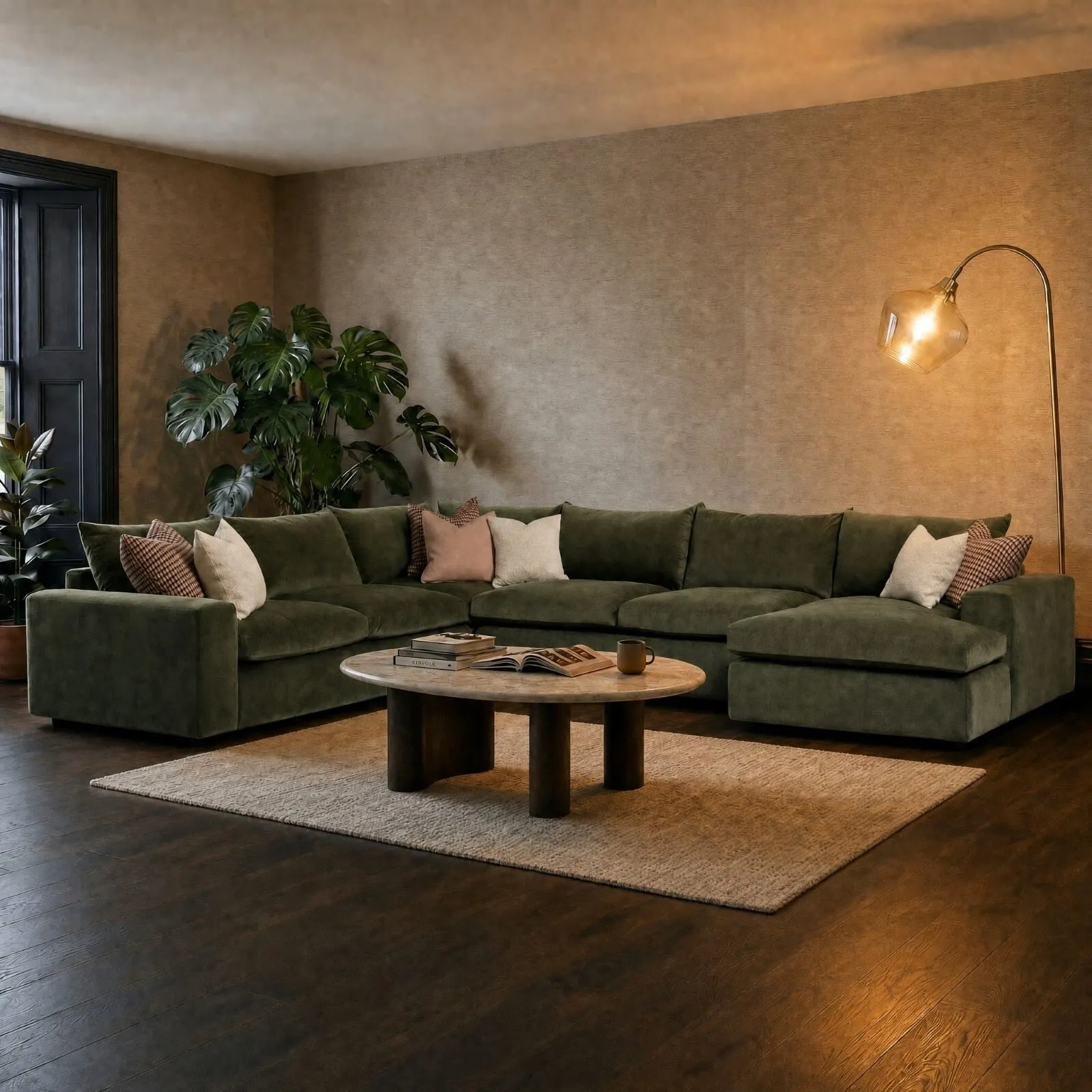Providence Rhf Modular Corner Modular Sofa, Green Fabric | Barker & Stonehouse 2