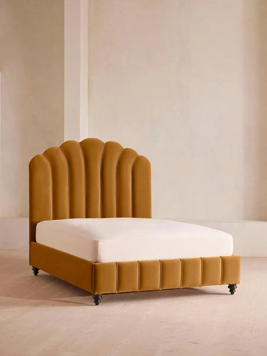 Manette Bed, Super King, Velvet, Mustard