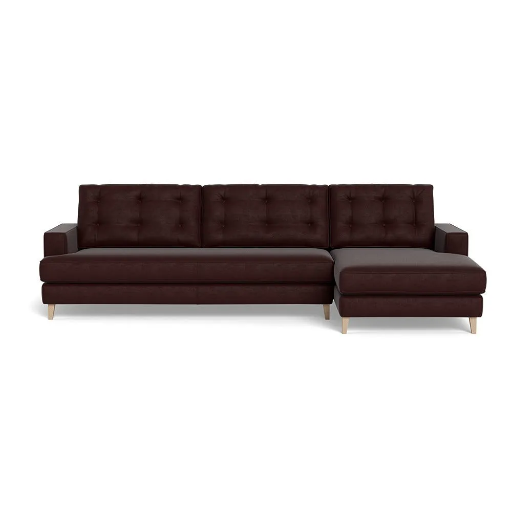 Heal's Mistral Right Hand Facing Corner Sofa Smart Luxe Velvet Acorn Natural Beech Feet 2