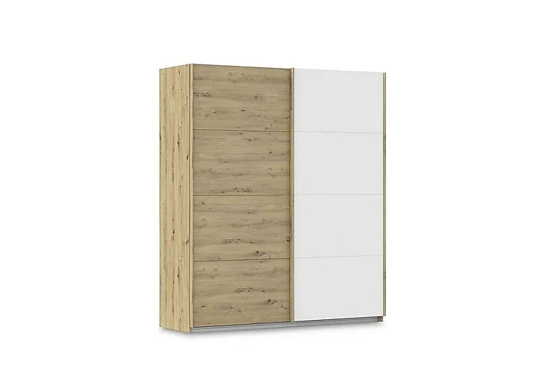Freja 181cm 2 Door Sliding Two Toned Wardrobe - Alpine White
