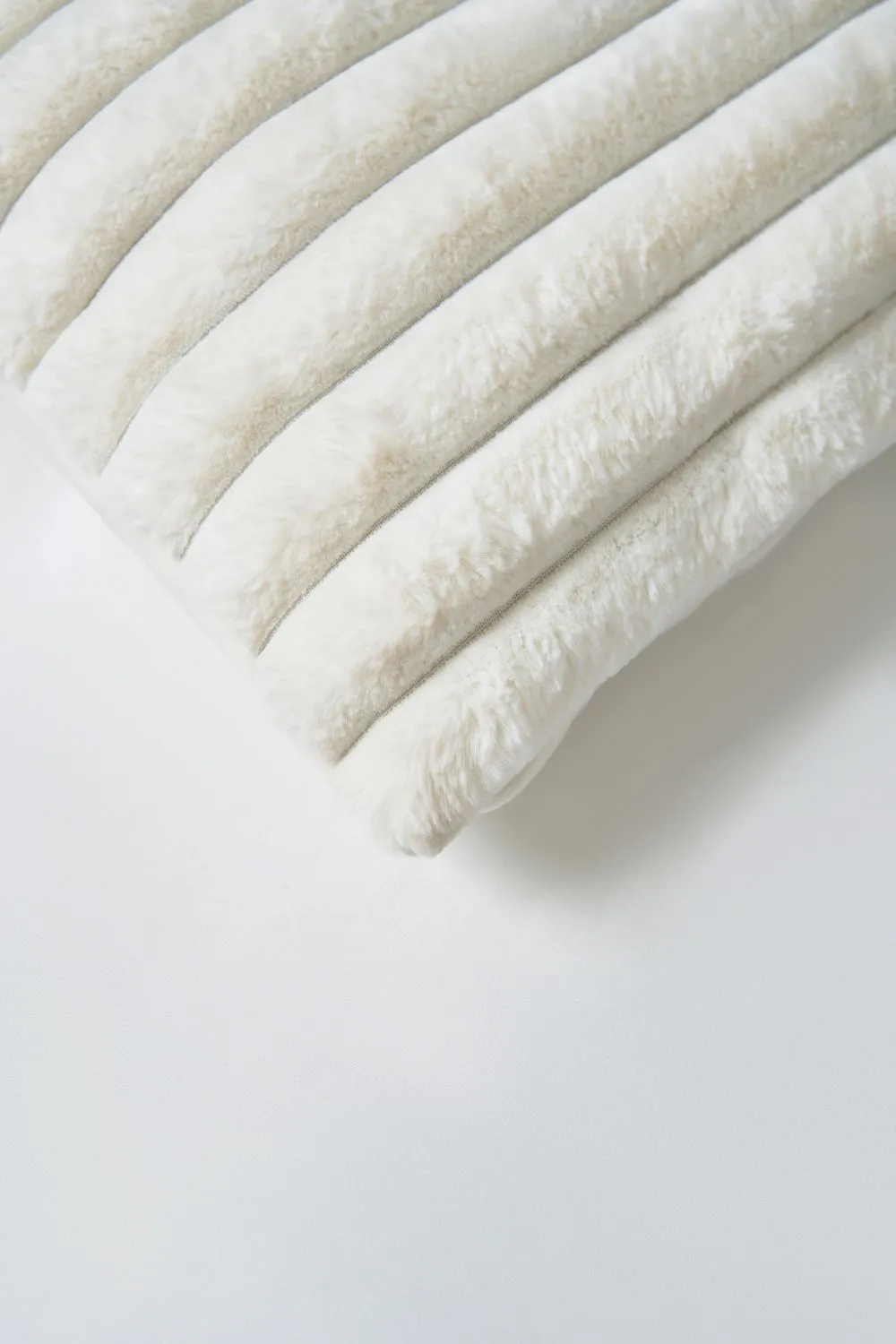 BHS Jumbo Cord with Plain Velvet Backing Cushion in Cream 3