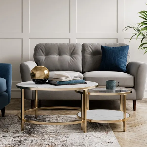 Sofia Faux Marble Nest of Coffee Tables