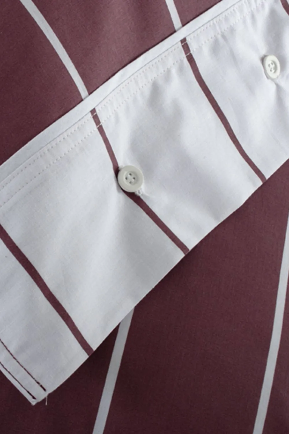 The Lyndon Company Next Level 100% Duvet Cover Set with Cuff Detailing in Burgundy 4