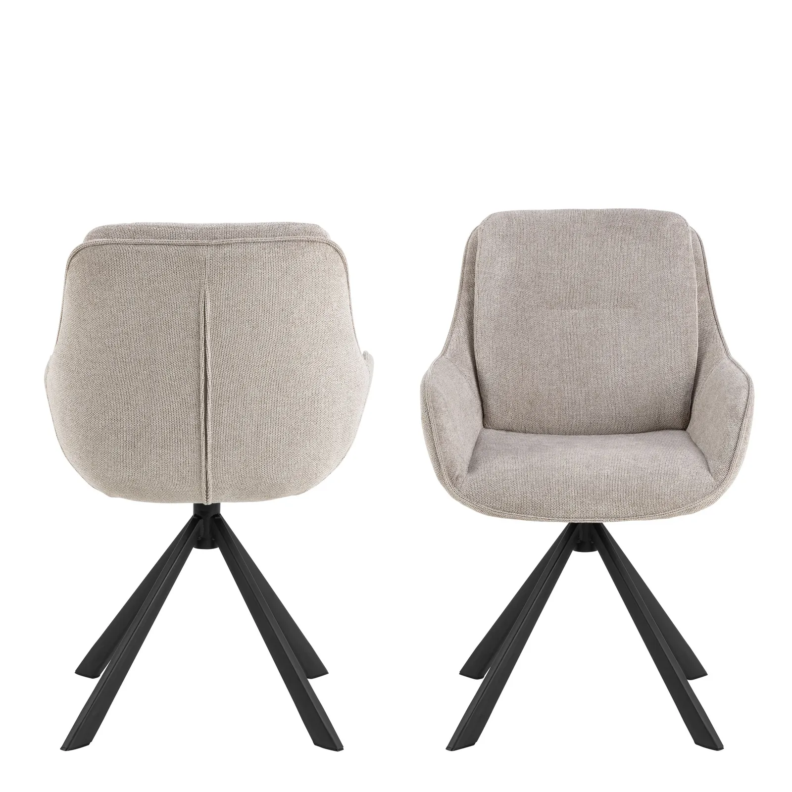 Furniture To Go Carrie Swivel Dining Chair in Sand Set of 2 in Light Grey 2