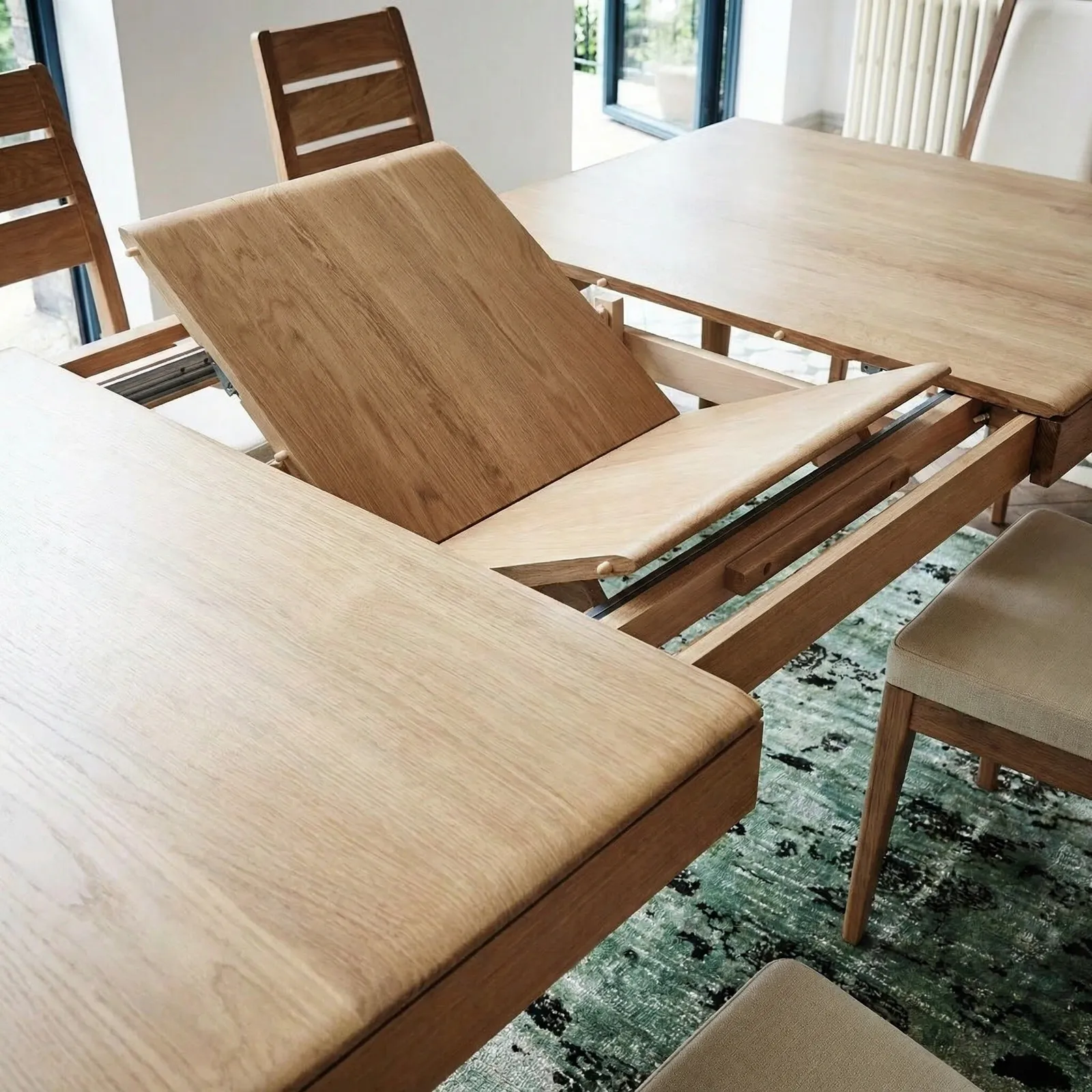 Ercol Romana Medium Extending Dining Table, Neutral Oak | Barker & Stonehouse 3