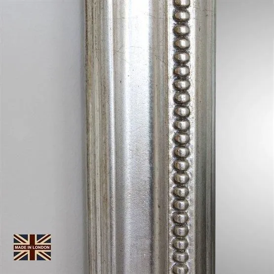 Yearn Mirrors Beaded Overmantle mirror 112(w)x127cm(h) Silver 3