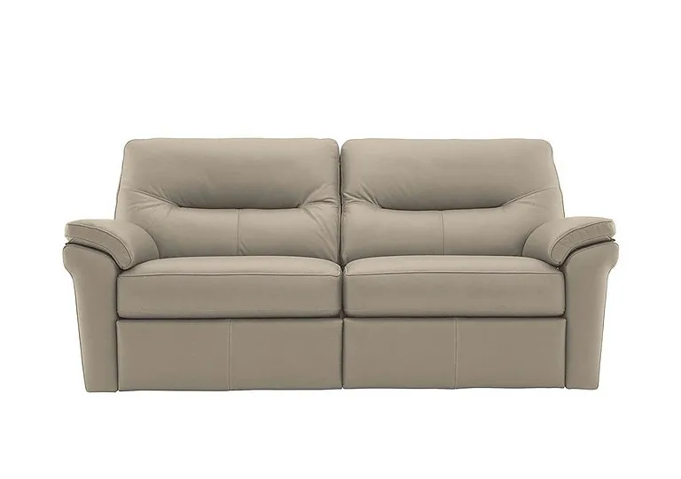 Seattle 3 Seater Leather Sofa - No Recliner - Oxford Mushroom