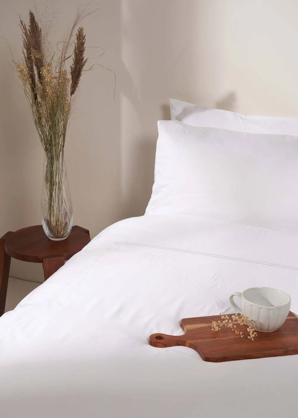 Truly White Satin Stitch Bamboo Duvet Cover