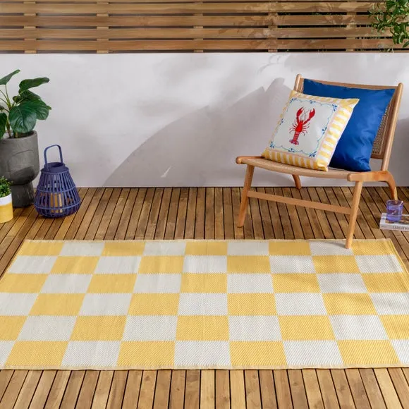 Furn. Checkerboard Indoor Outdoor Rug 1