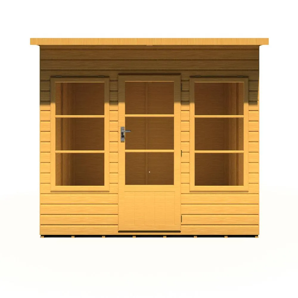 Shires Orchid 8 x 8 Feet Summerhouse - L239 x W239 x H215.9 cm in Light Brown