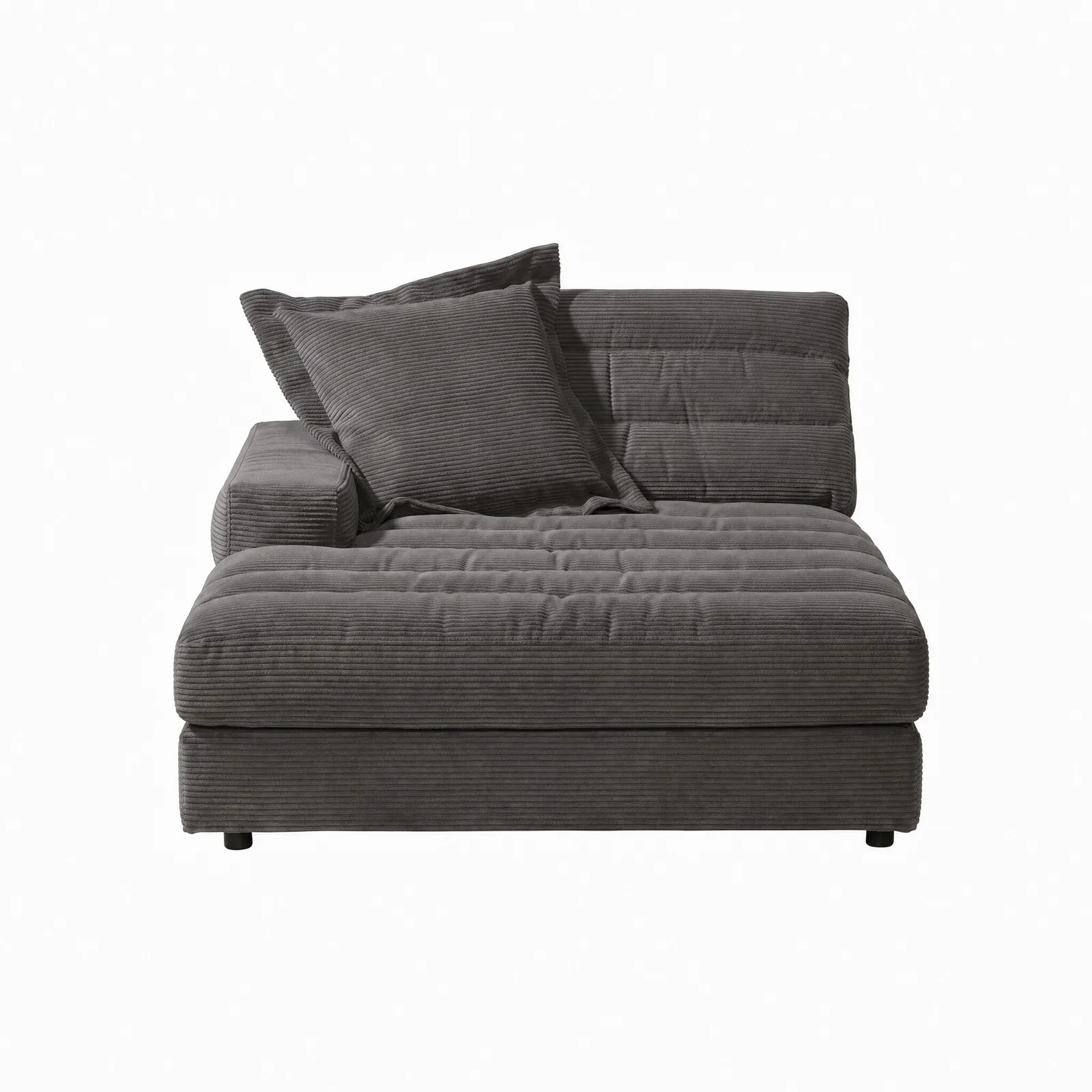 Twain Long Longchair Armrest Left Modular Sofa, Grey Fabric | Barker & Stonehouse 2