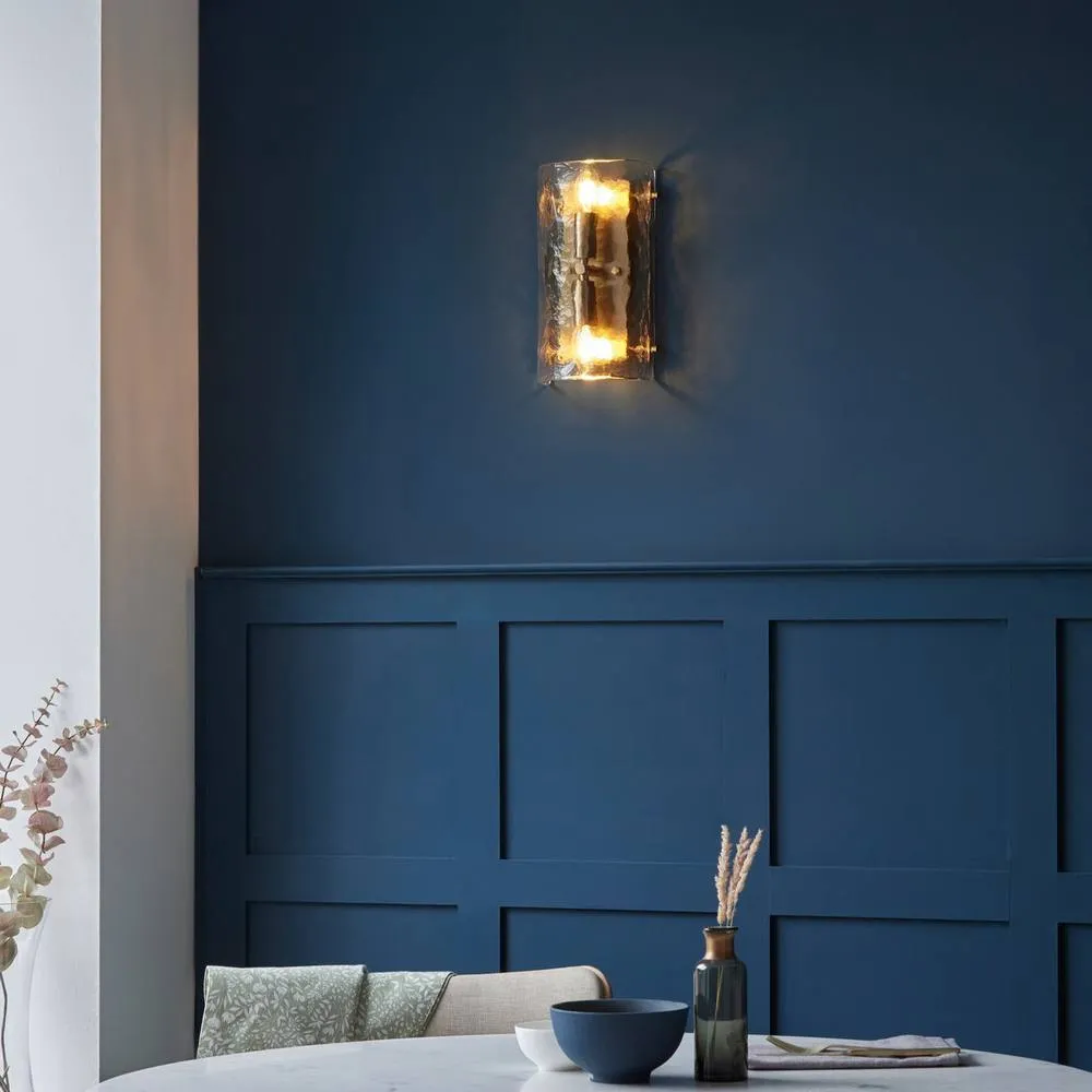 Netlighting Keller Wall Lamp & Handmade Glass 2x E14 in Gold 2