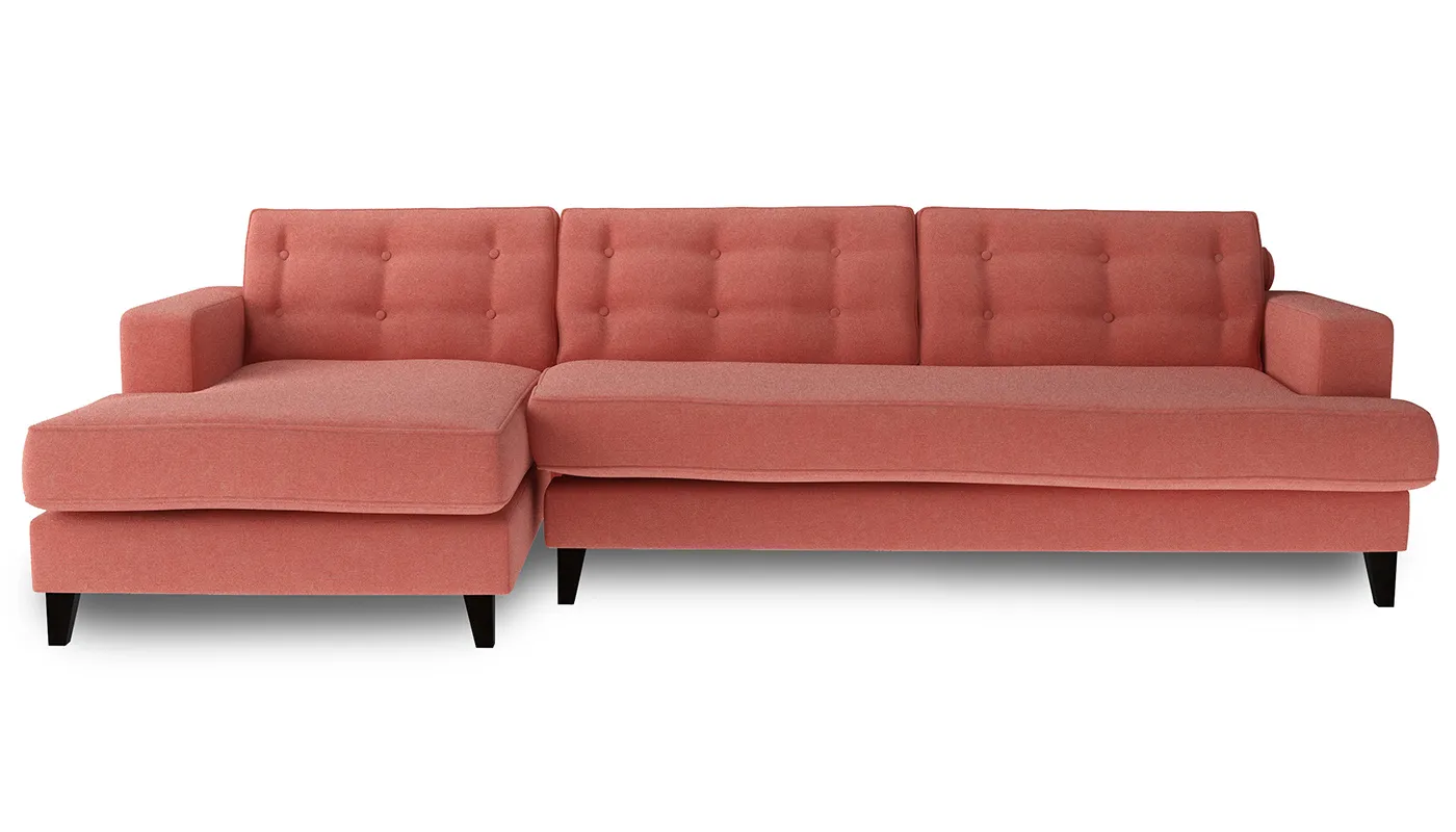 Heal's Mistral Left Hand Corner Sofa Linen Grenadine Black Feet