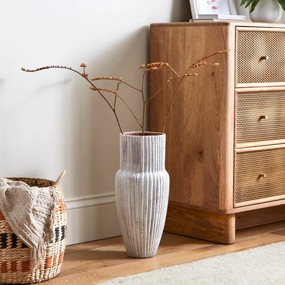 Ribbed Stone Vase 1