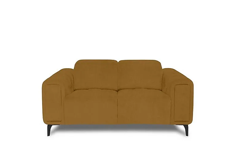 Elphaba Fabric 2 Seater Sofa with Storage Arms - Opulence Saffron