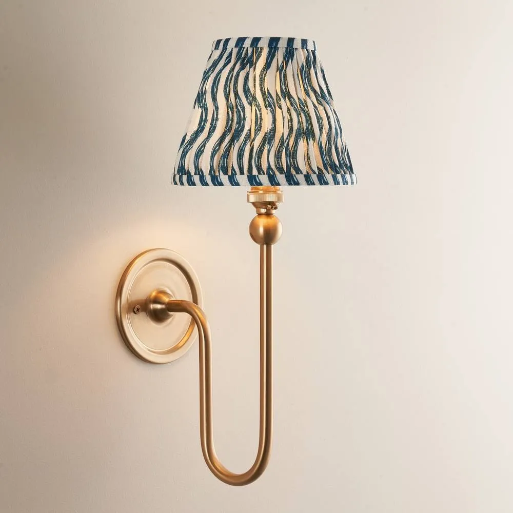 Netlighting Santiago Wall Light Blue Fabric Ripple Shade 16cm B22 2