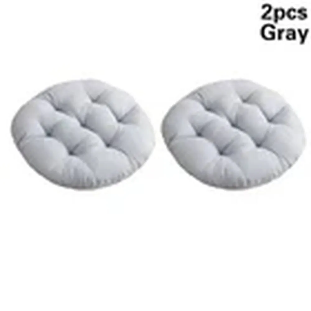Havendro 2X Gray Round Chair Seat Pad Cushions Dining Garden Patio Pillow in Grey