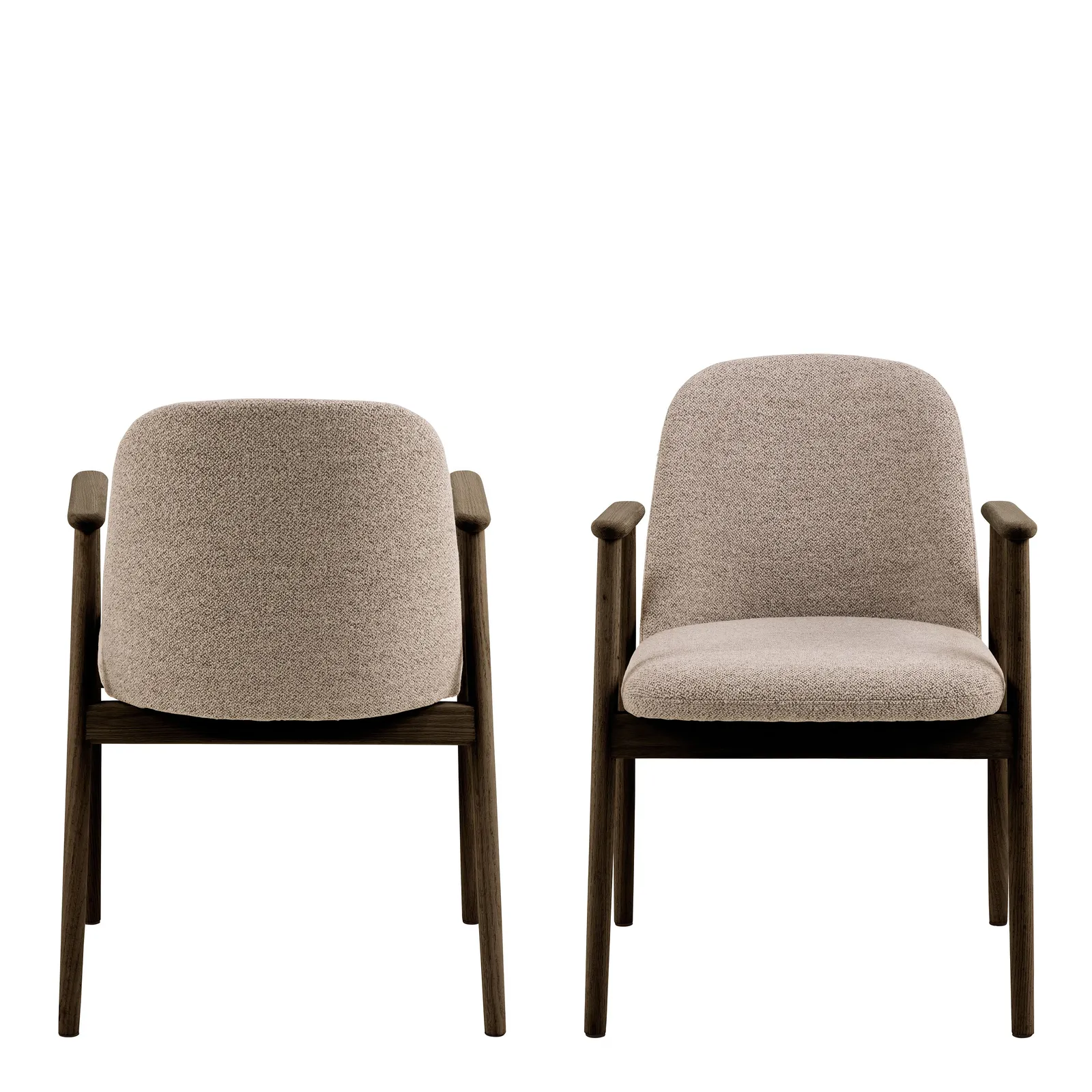 Furniture To Go Leo Dining Chairs With Armrest in Monza Fabric Beige Set of 2 2