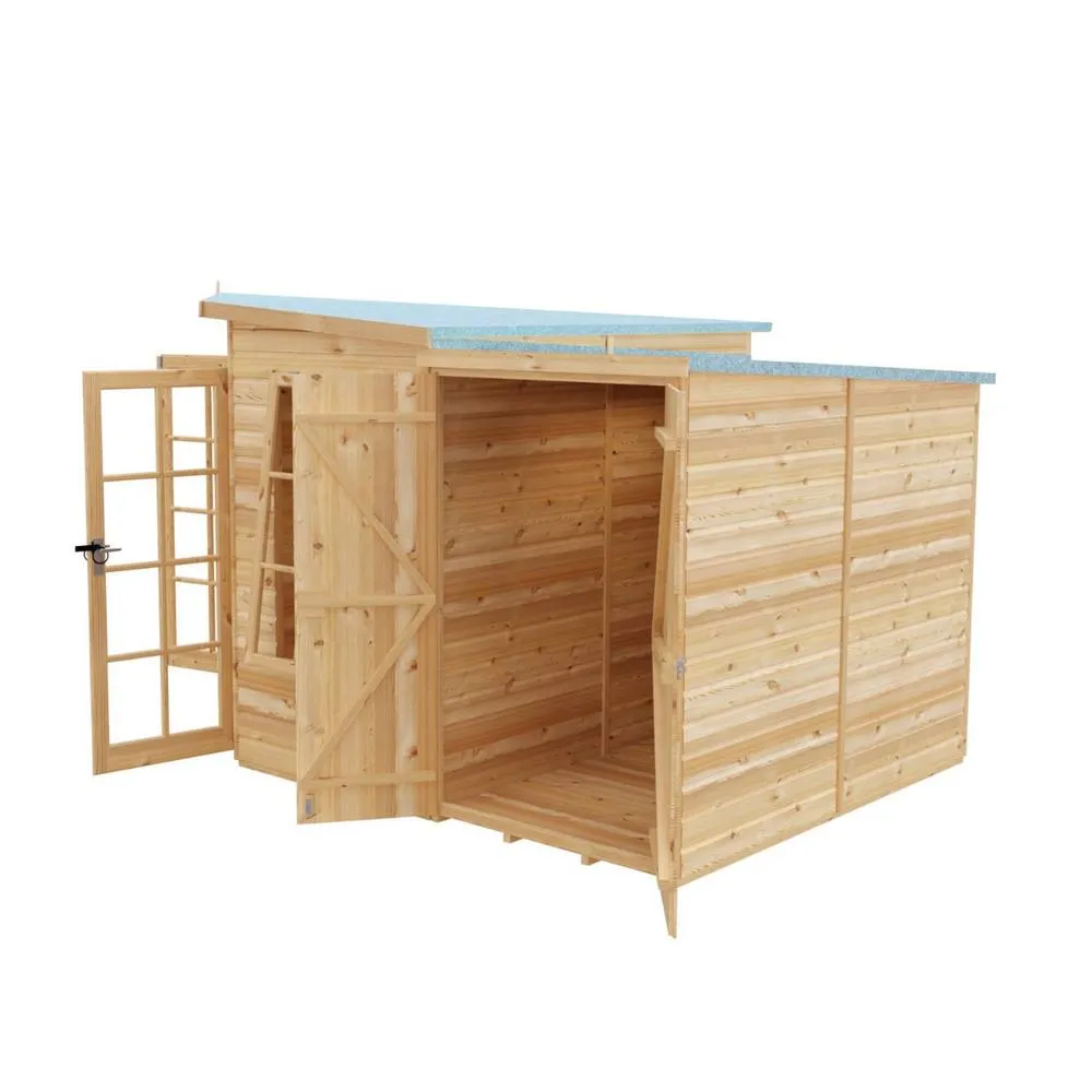 Shires Hampton 8 x 11 Feet with Side Shed - L119 x W224.8 x H190.2 cm in Light Brown 4