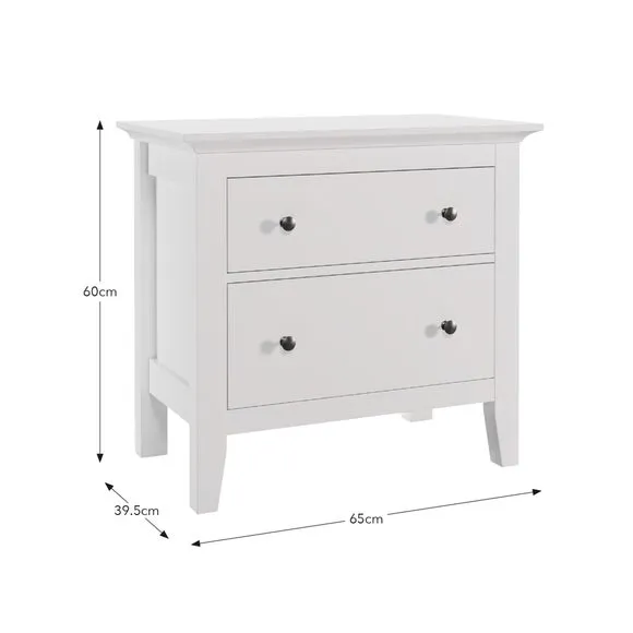 Lynton 2 Drawer Wide Bedside Table 6