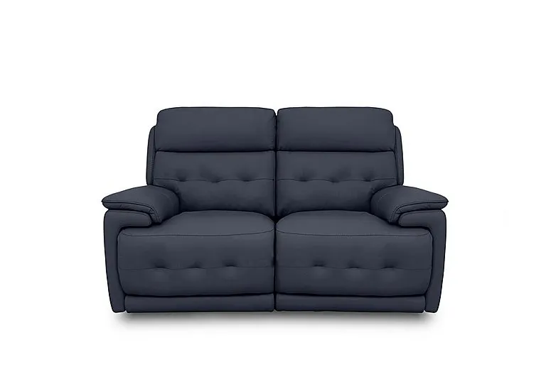 Brescia Leather 2 Seater Power Recliner Sofa with Power Headrests - BV Ocean Blue
