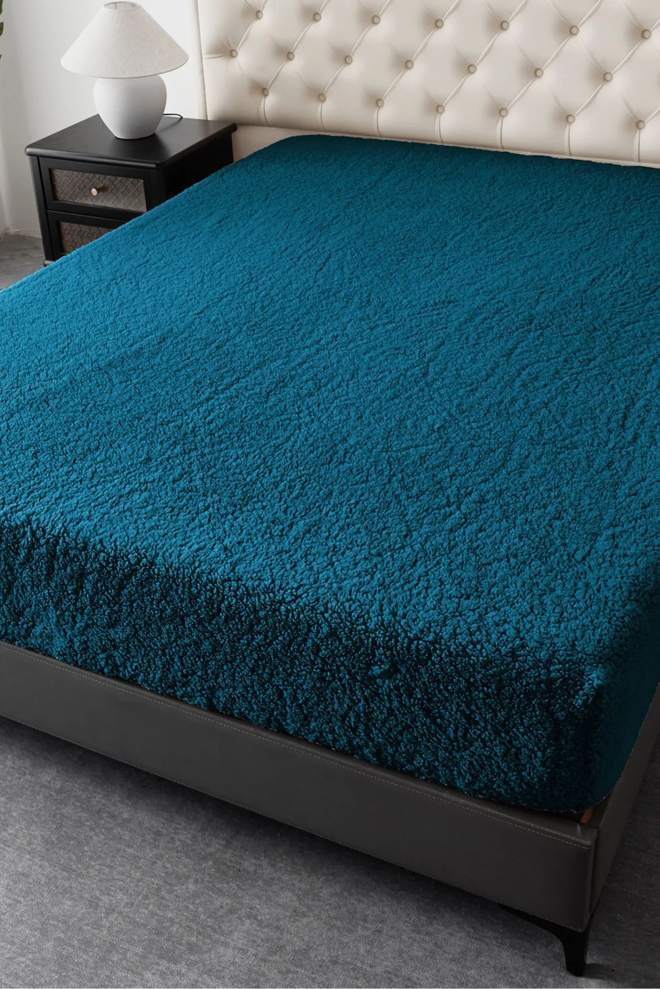 Ezysleep Winter Warm Soft Teddy Fleece Fitted Sheet in Teal