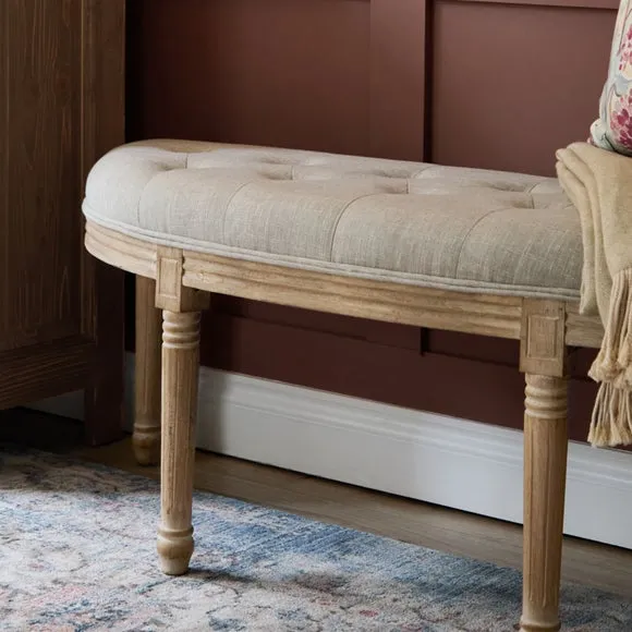 Return - Voyage Maison Annette Linen Footstool