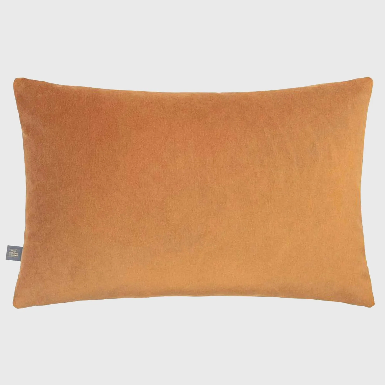 Plush Bronze Velvet Rectangular Cushion, Square, Orange | Barker & Stonehouse