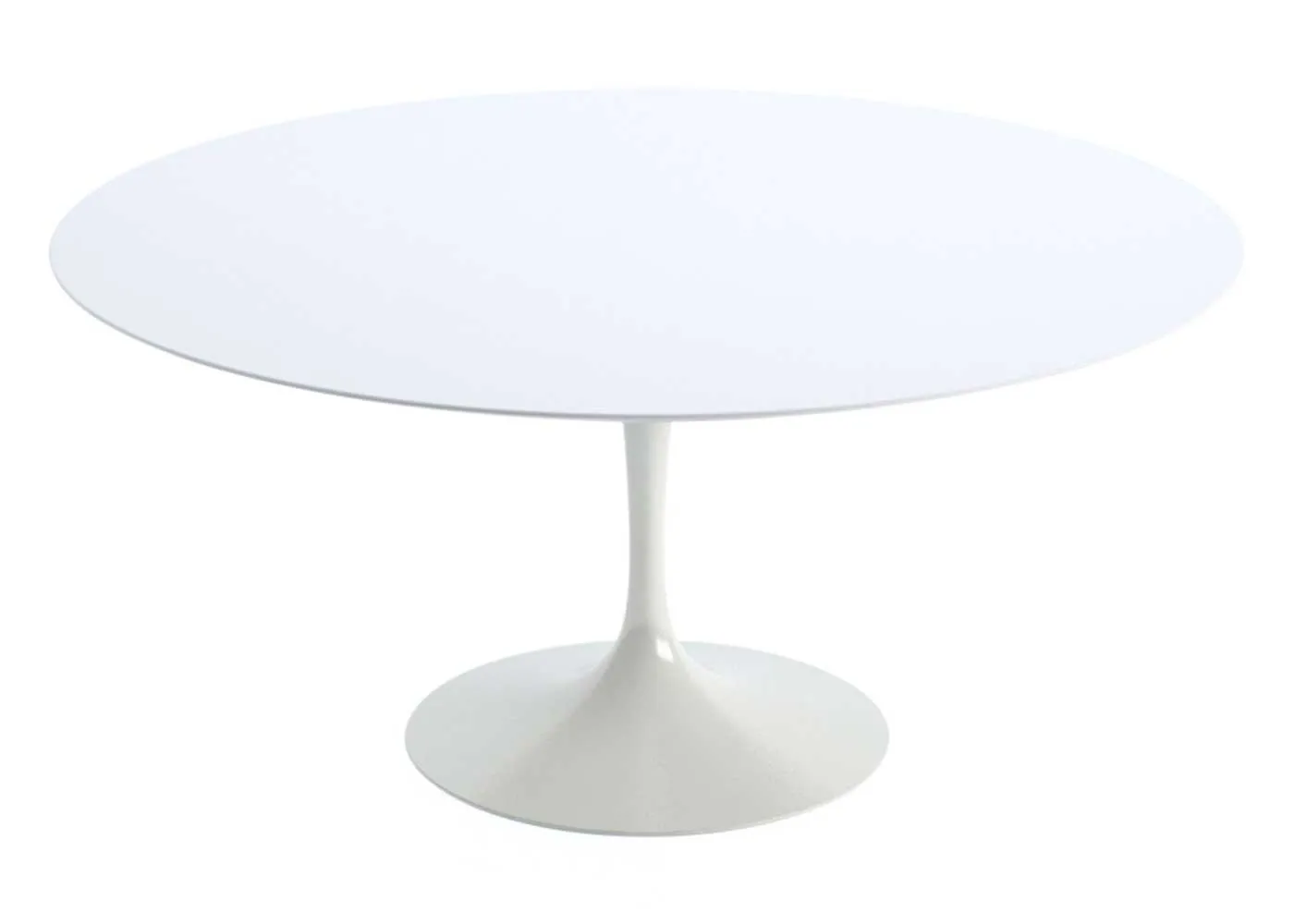 Knoll Saarinen Tulip Round Dining Table White Laminate Large