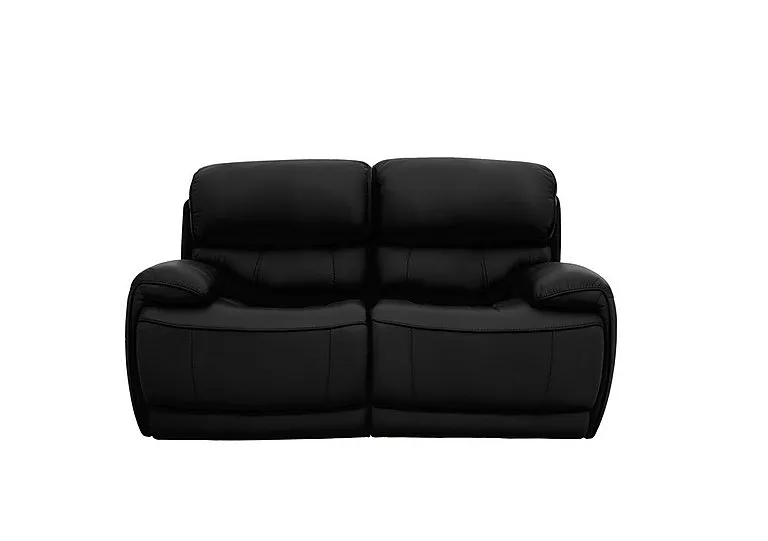Rocco 2 Seater Leather Power Rocker Sofa with Headrests - Classic Black