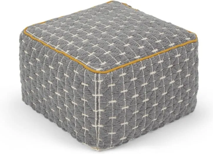 Maddox Geo Pouffe, Grey