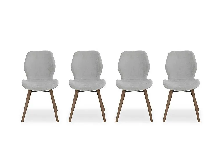 Stockholm Set of 4 Upholstered Dining Chairs - Dark Oak