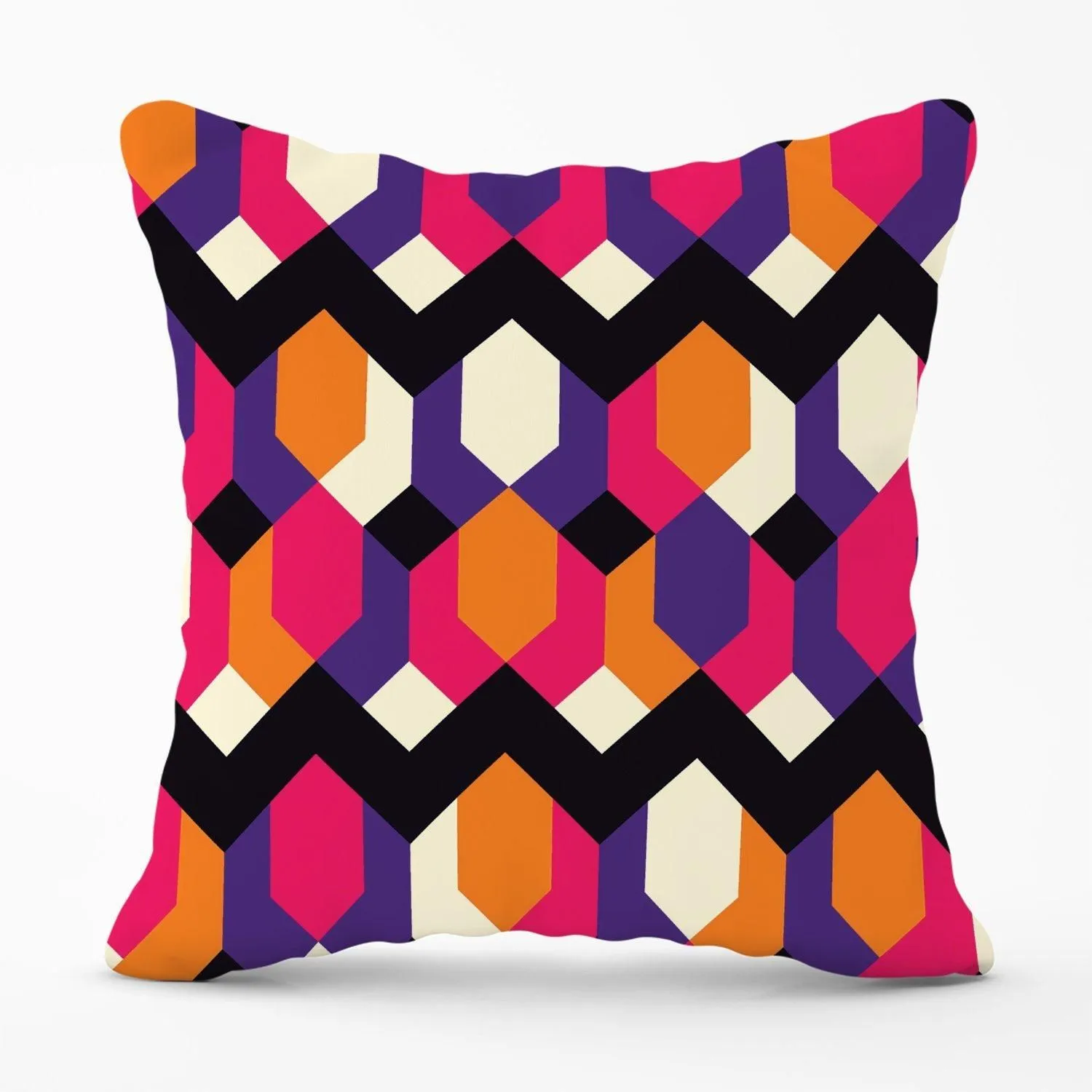 Warren Reed - Designer Coloured Abstract Pattern Outdoor Cushion in Red