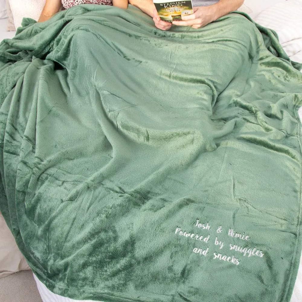 Duncan Stewart Personalised Ultra Soft Blanket Throw in Dark Green