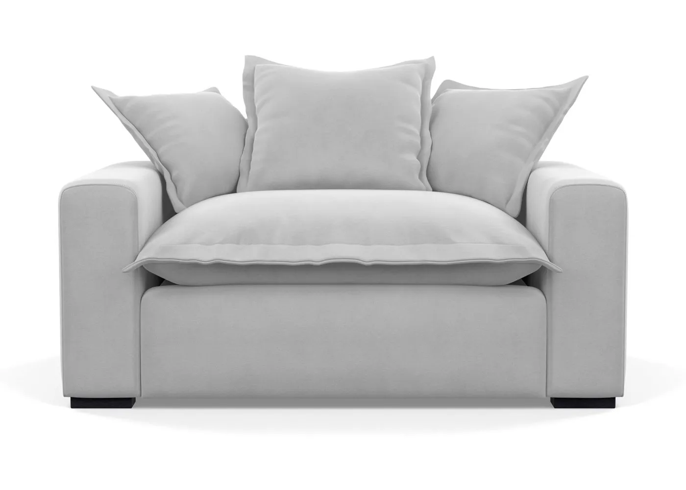 Heal's Brompton Loveseat Brushed Cotton Cadet Black Feet