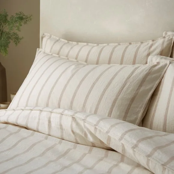 Hoveton Stripe Cotton Linen Duvet Cover & Pillowcase Set 2