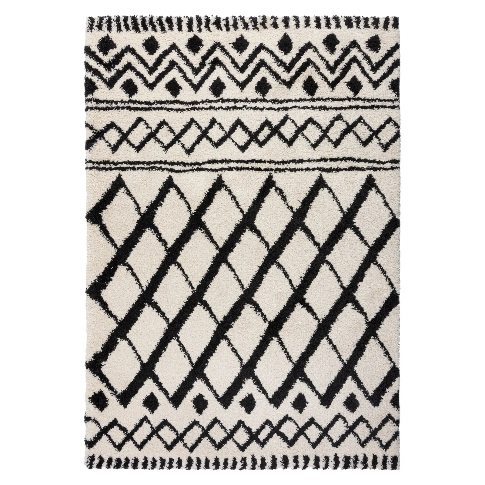 Souk Berber Rug Cream and Black