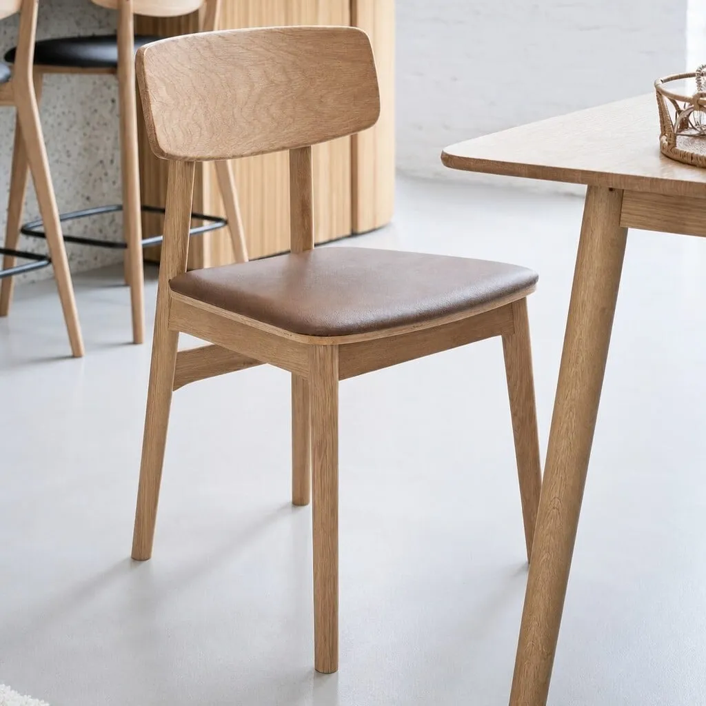 Tatum Livo Dining Chair, Brown Oak | Barker & Stonehouse 3