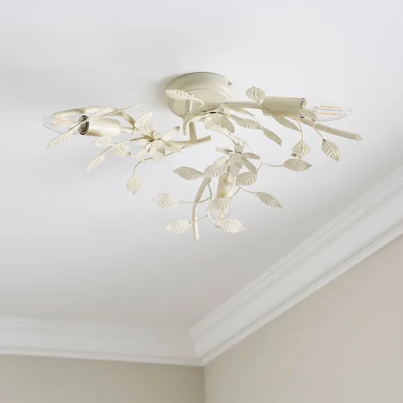 Chantelle Floral 3 Light Flush Ceiling Light 2