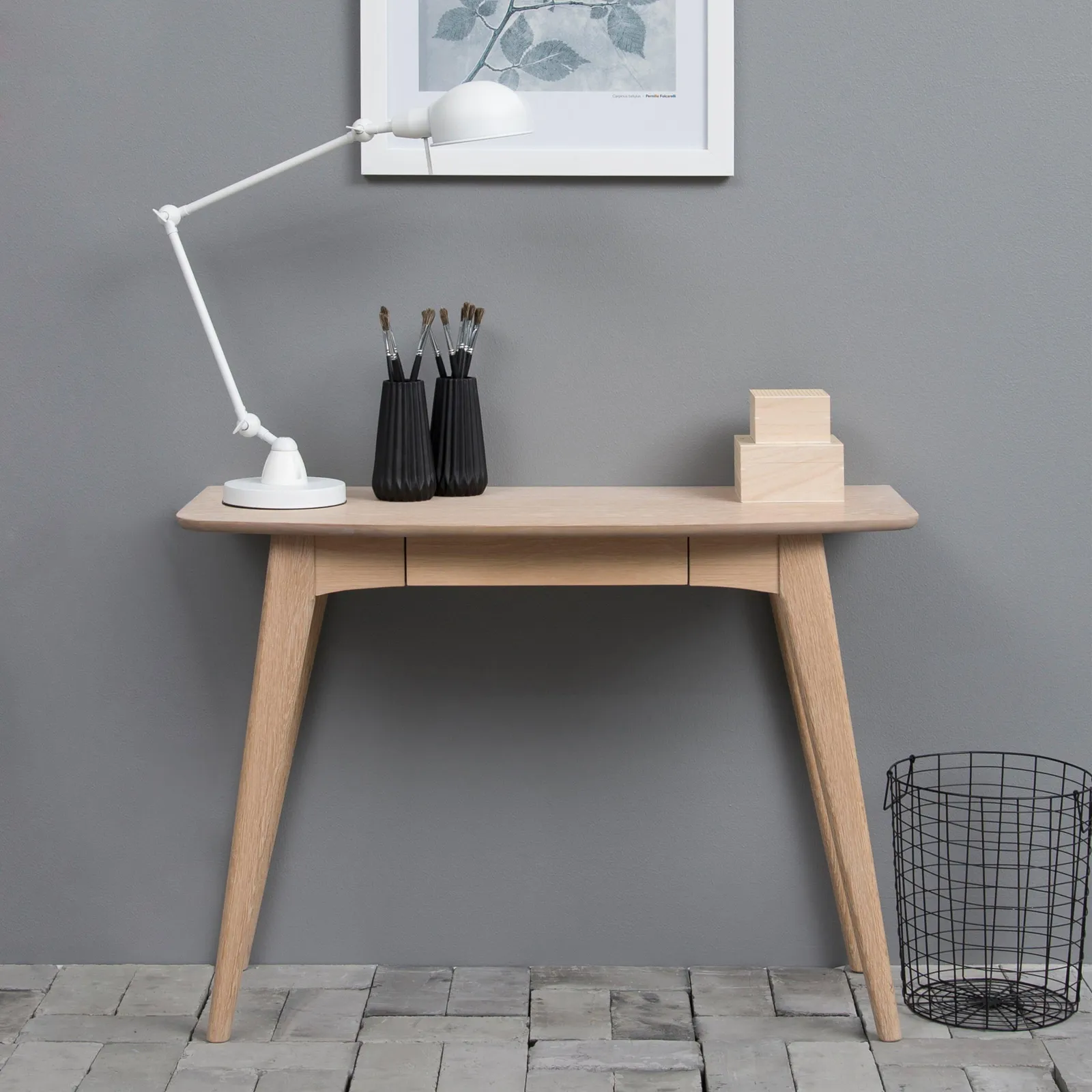 Furniture To Go Woodstock 1 Drawer Desk in Oak in Light Oak 5