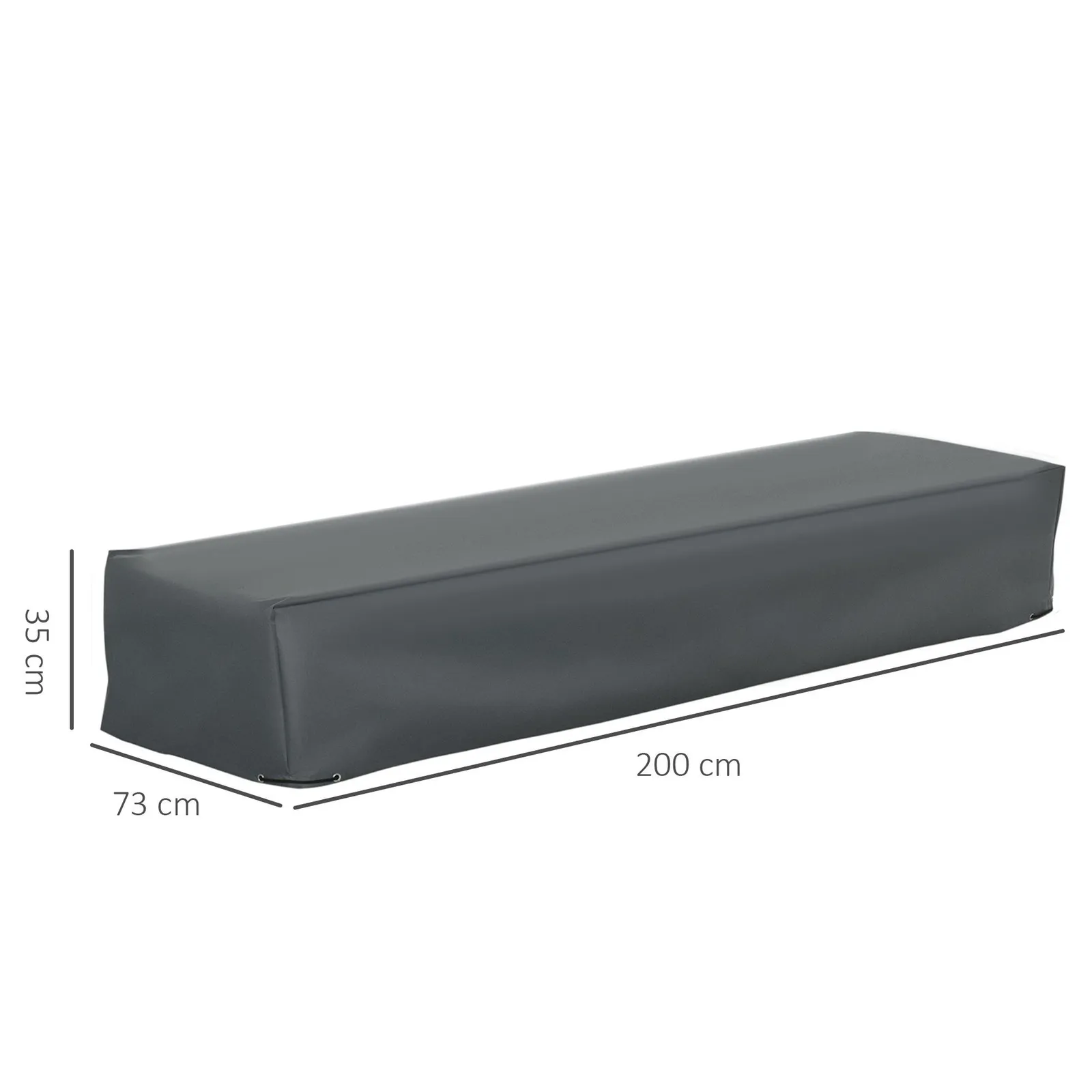 OUTSUNNY Rectangular Furniture Cover for Rattan Lounge UV Protection in Grey 3